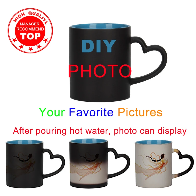 Sublimation Mug Blank - DIY fotoğraf mavi renk kupa isı