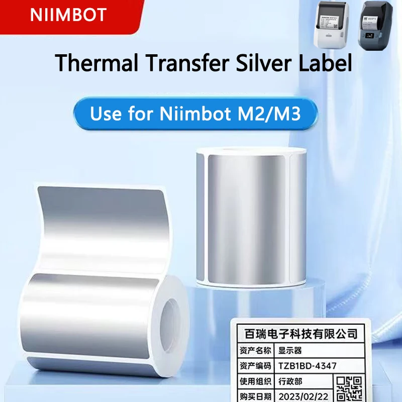 Printable Heat Transfer Vinyl - Niimbot M2/M3 Gümüş Etiket Isı Transfer