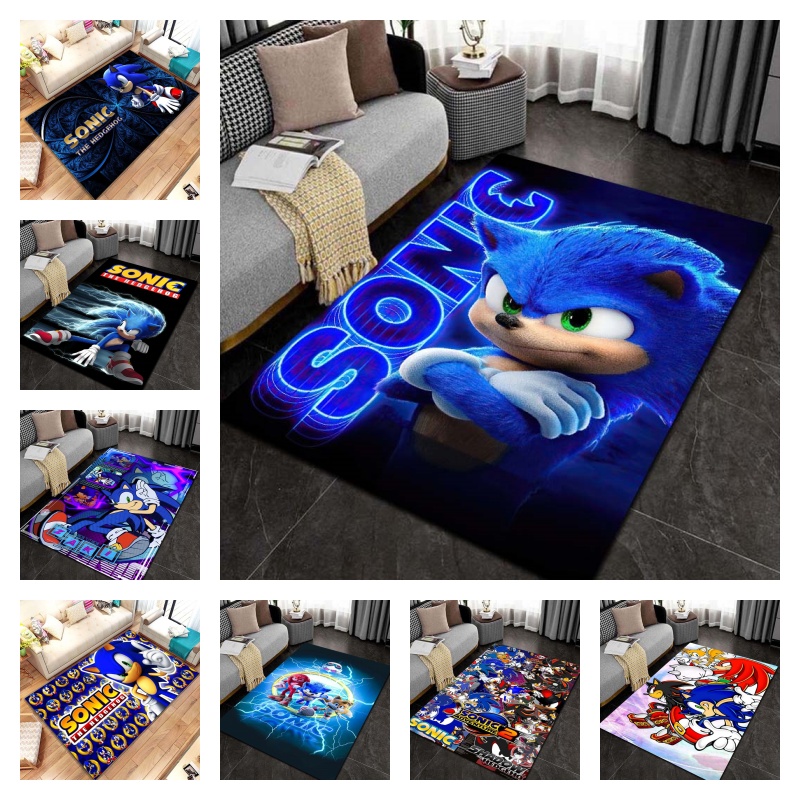 Commercial Printing Inc - 3D S-Sonic-c Karikatür Baskılı Flanel Halı