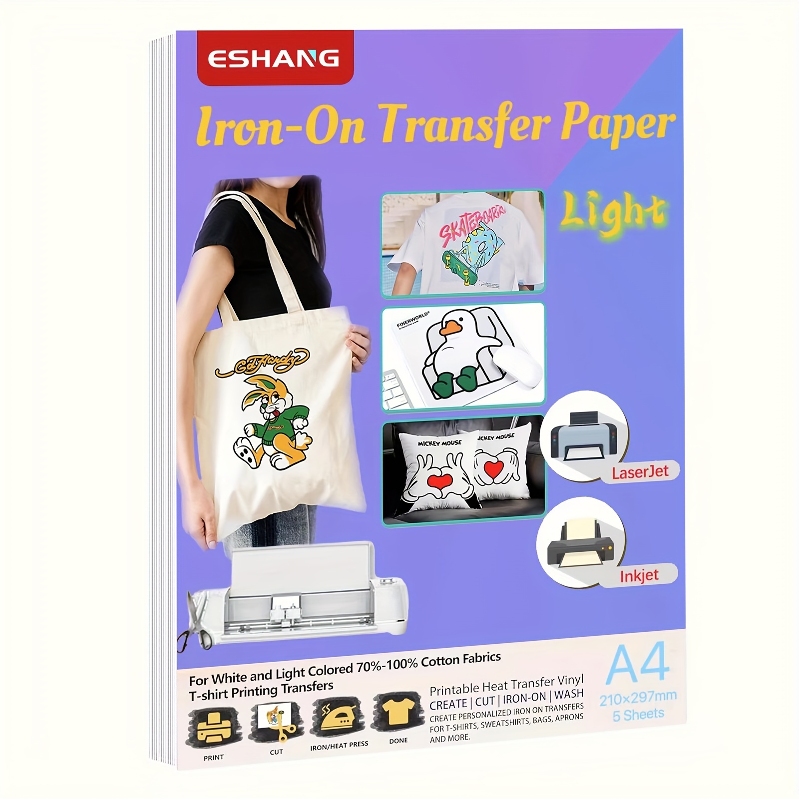 Printable Heat Transfer Vinyl - A4 Boyutunda Açık Renkli Kumaşlar İçin