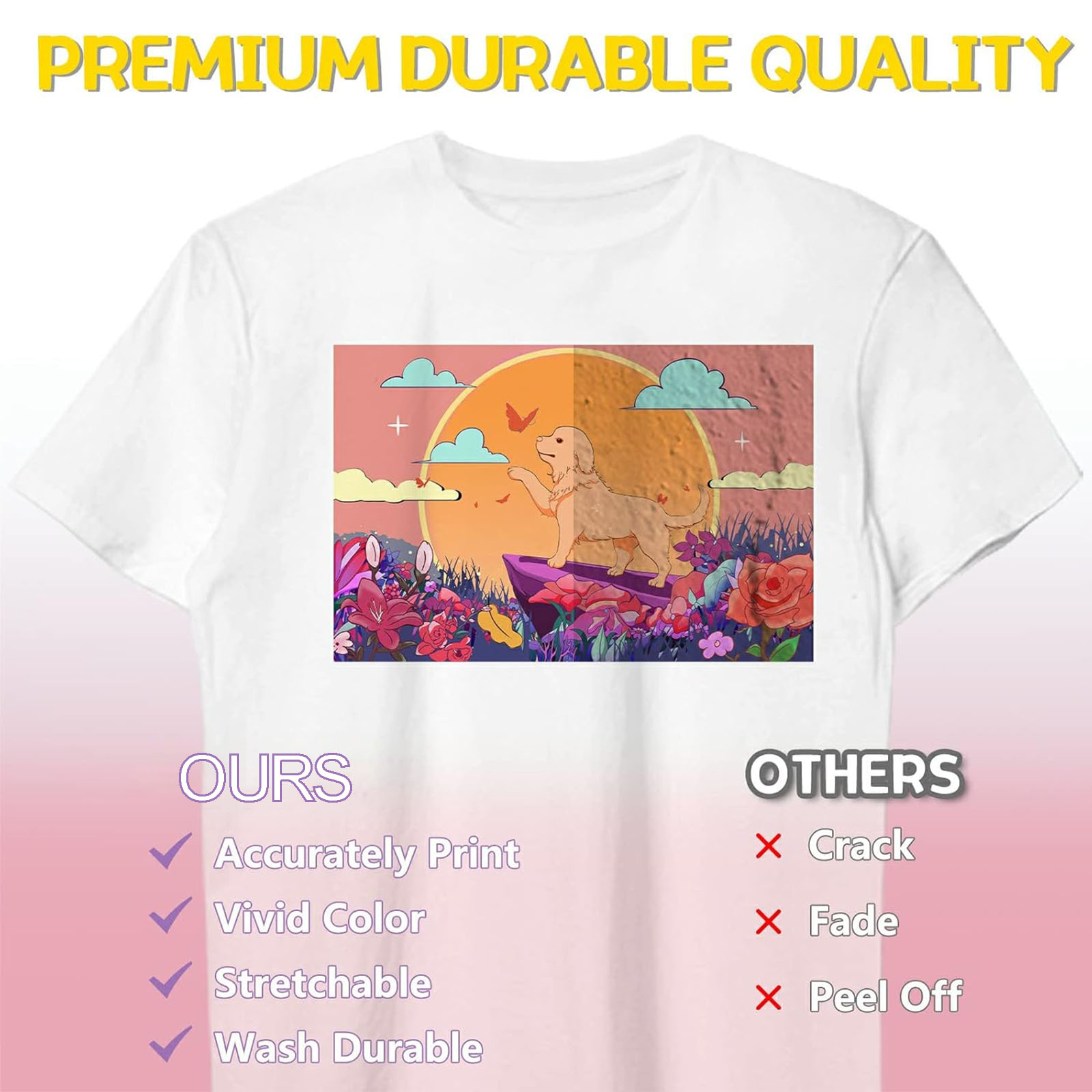 Tişörtler için 5 Yaprak A4 Isı - Printable Heat Transfer Vinyl incelemesi ve fiyatı