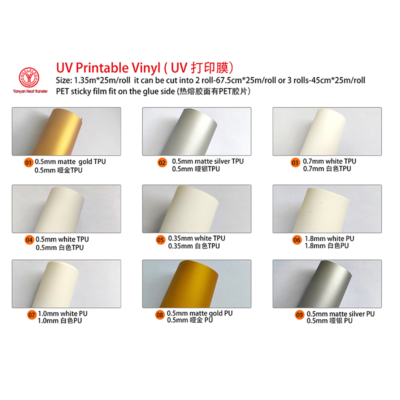 3D TPU UV Baskı Filmi 0.5MM Al - Printable Heat Transfer Vinyl incelemesi ve fiyatı